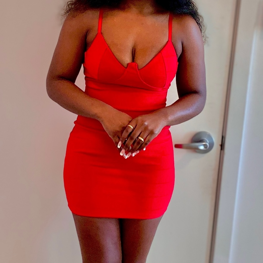Sexy Red Bandage Mini Dress Size M